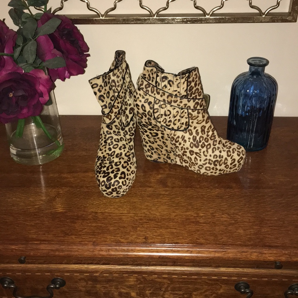 Cheetah print booties